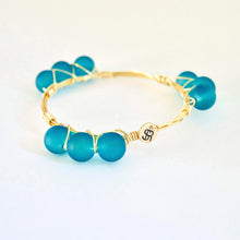 "Hatteras Blue" Sea Glass Bangle Bracelet