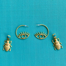 “Golden Beetle” Scarab Earrings