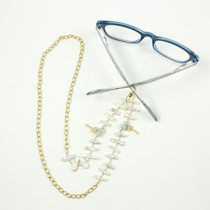 “Palmetto Sunnies” Pearl Sunglass Holder Necklace
