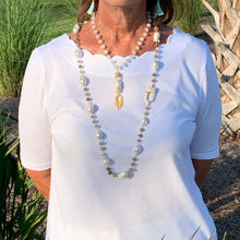 “Palmetto Duchess” Baroque Pearl Labradorite Necklace