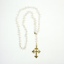 “Palmetto Mission” Golden Cross Pearl Necklace