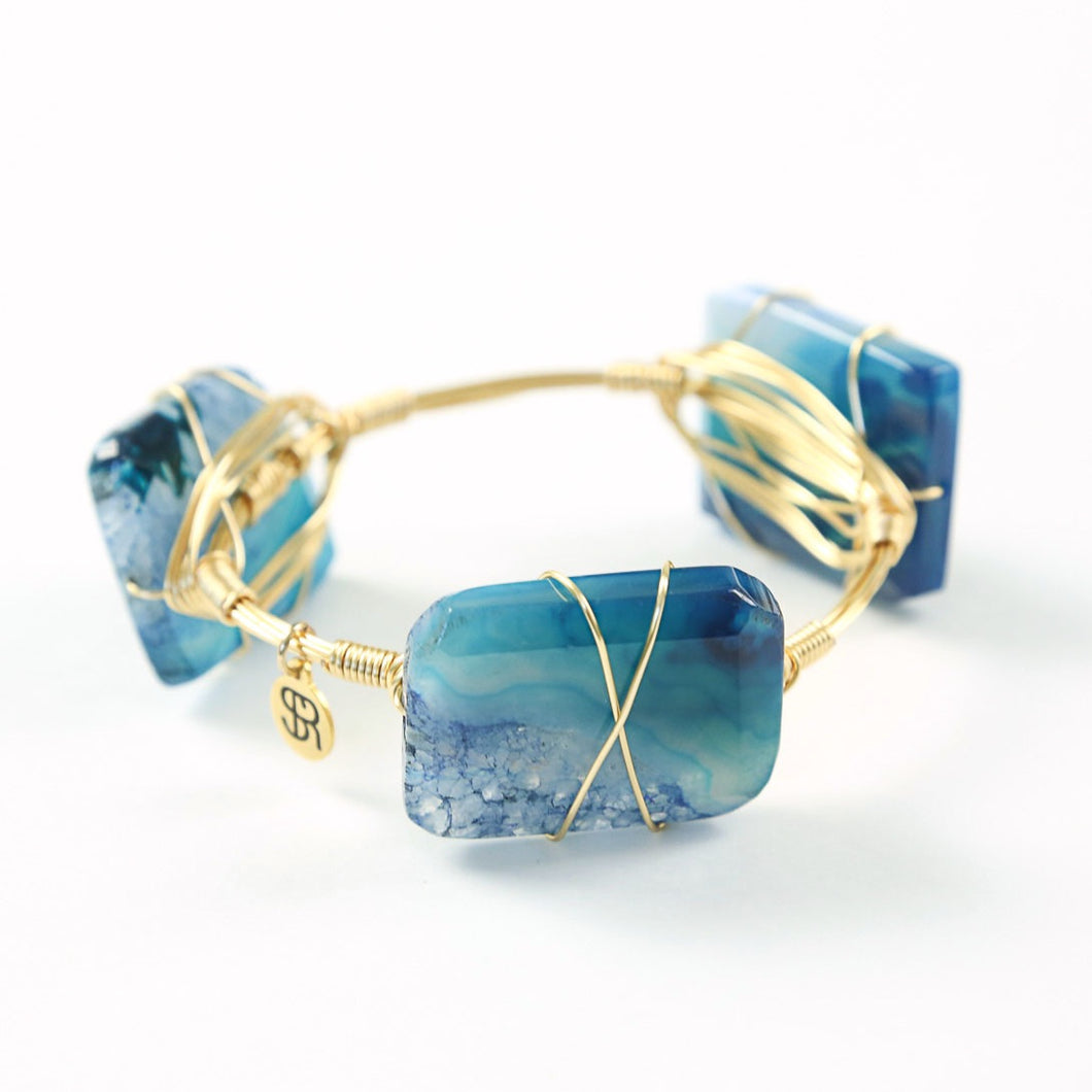 “Going Coastal” Blue Agate Bangle