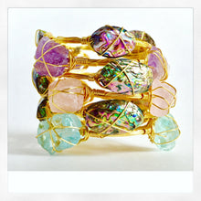 SASSIELUXE "Aqua Quartz" Bangle Bracelet