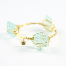 SASSIELUXE "Aqua Quartz" Bangle Bracelet