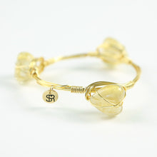 "Golden Heart" Murano Glass Bangle Bracelet