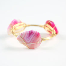 "Azalea Petals" Agate Bangle Bracelet