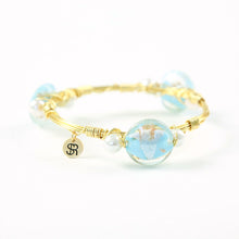 "Tarheel Blue" Murano Glass Bangle Bracelet